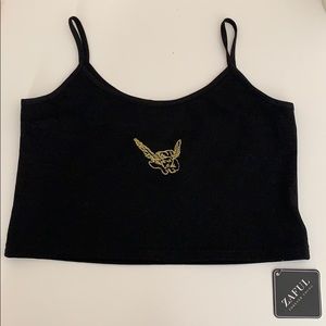 Angel embroidered cami top